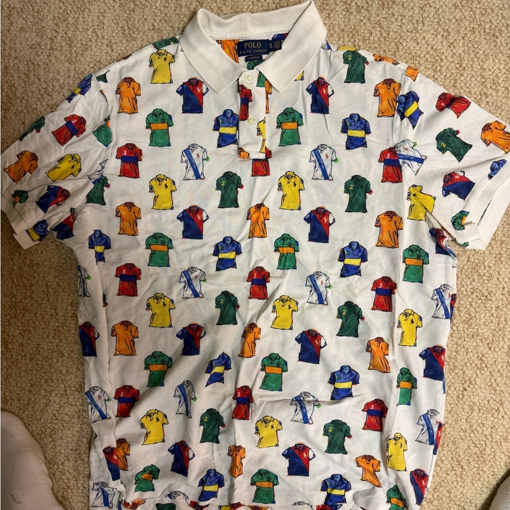 Polo by Ralph Lauren White Graphic Polo Shirt